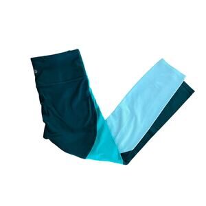 Athleta Elation Asym Colorblock 7/8 Tights in Dragonfly Green, S